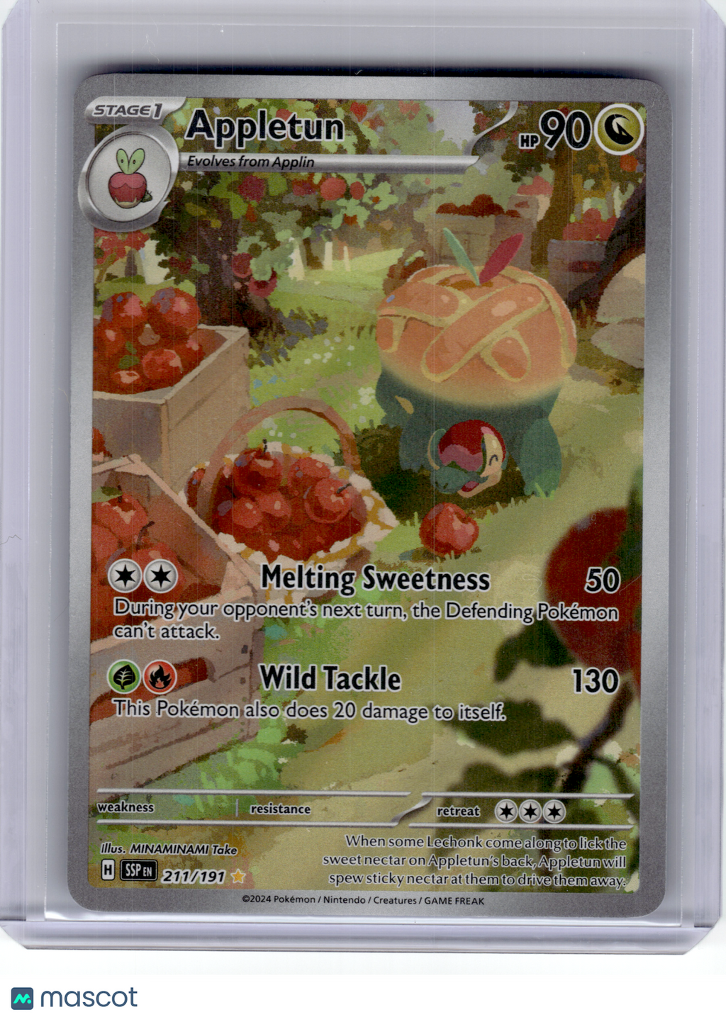 2024 Pokemon—Appletun #211 Surging Sparks—Illustration Rare Holo