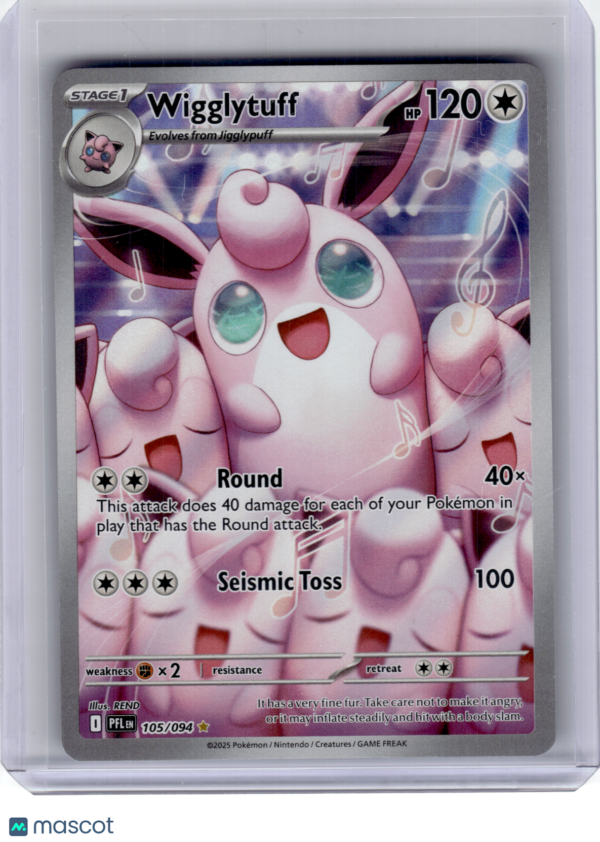 2025 Pokemon—Wigglytuff #105 Phantasmal Flames—Illustration Rare Holo