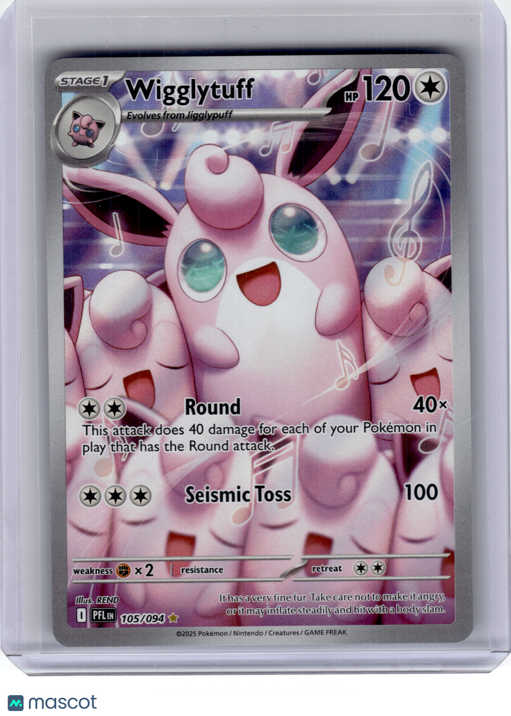 2025 Pokemon—Wigglytuff #105 Phantasmal Flames—Illustration Rare Holo