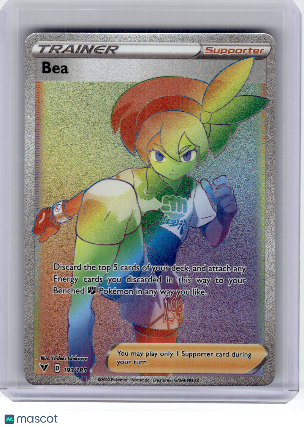 2020 Pokemon—Bea #193 Vivid Voltage—Secret Rare Rainbow