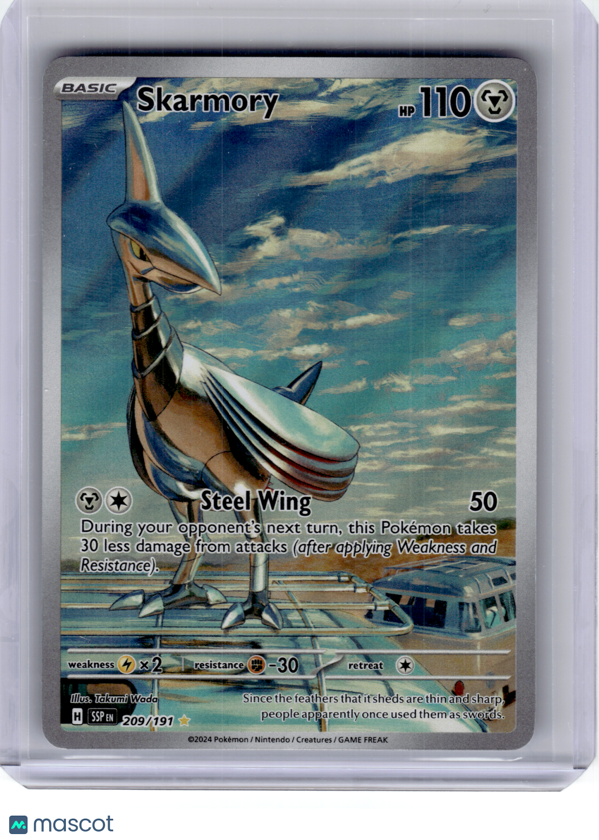 2024 Pokemon—Skarmory #209 Surging Sparks—Illustration Rare Holo