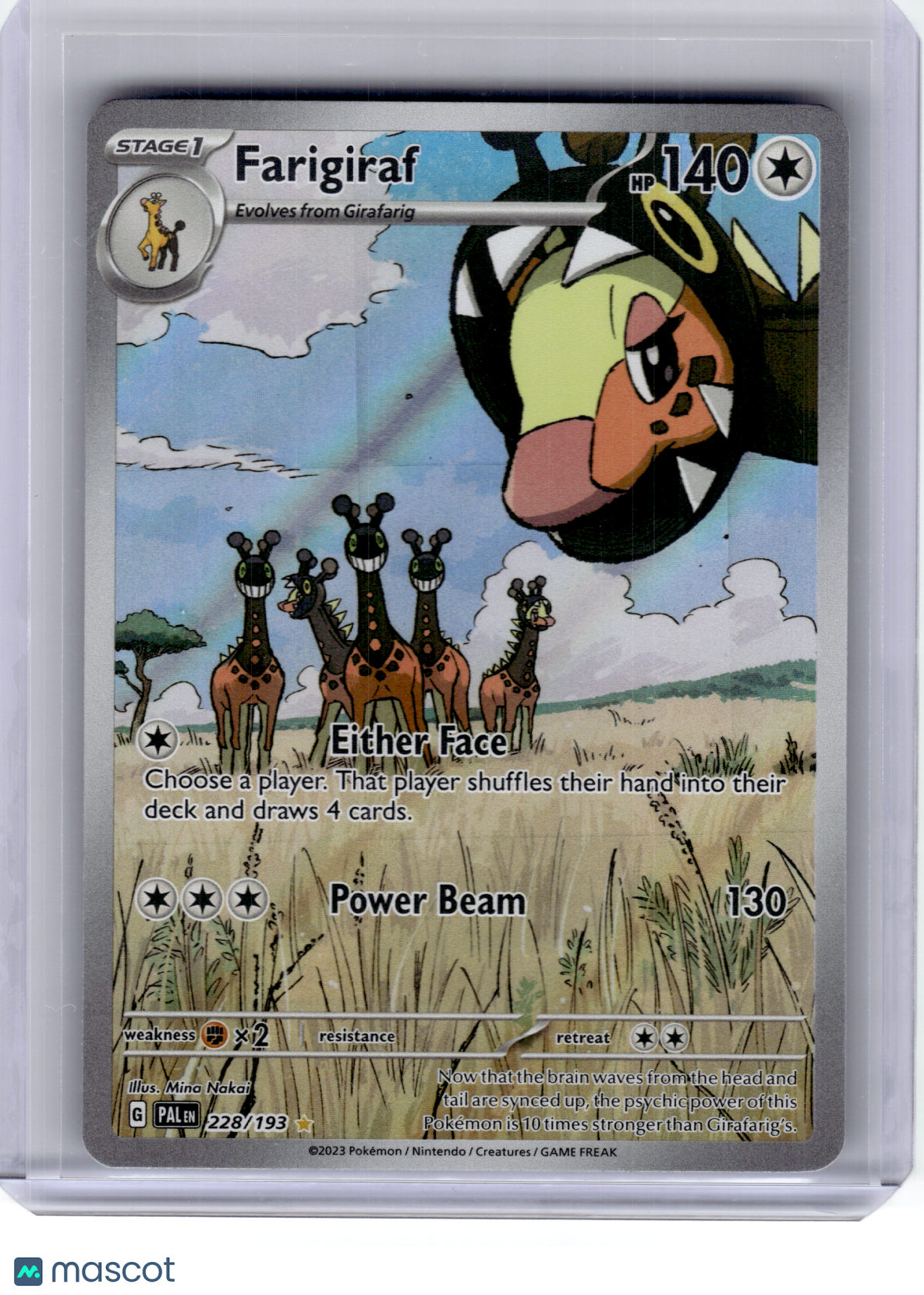 2023 Pokemon—Farigiraf #228 Paldea Evolved—Illustration Rare Holo