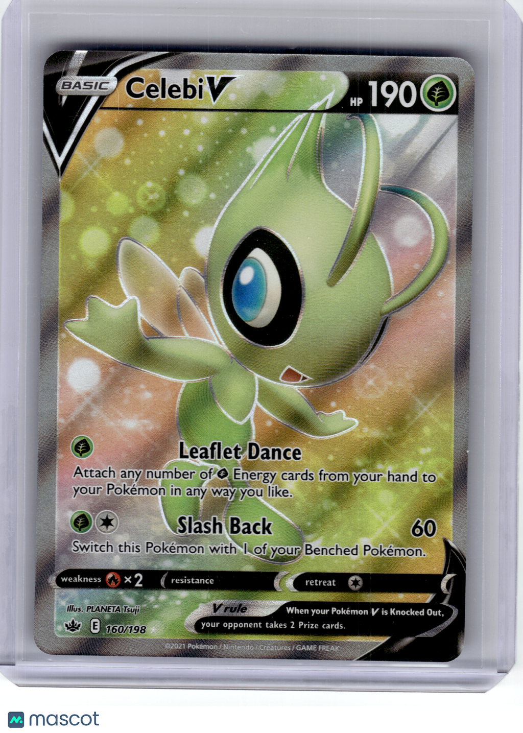 2021 Pokemon—Celebi V #160 Chilling Reign—Ultra Rare Holo
