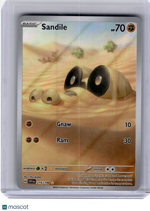 2023 Pokemon—Sandile #216 Scarlet & Violet—Illustration Rare Holo