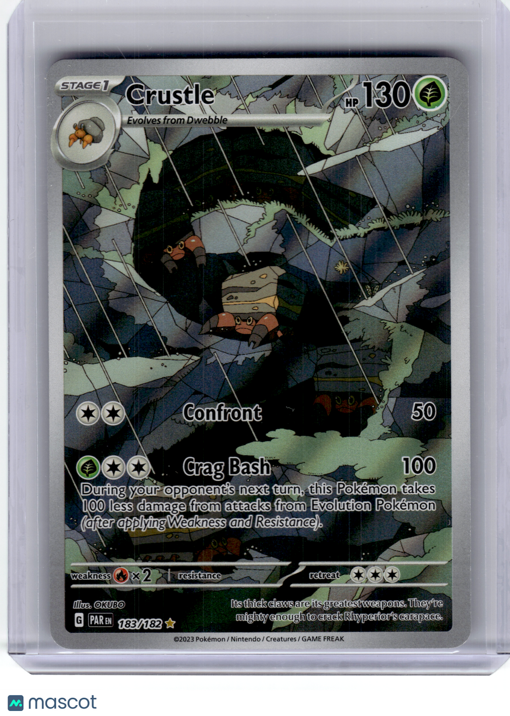 2023 Pokemon—Crustle #183 Paradox Rift—Illustration Rare Holo
