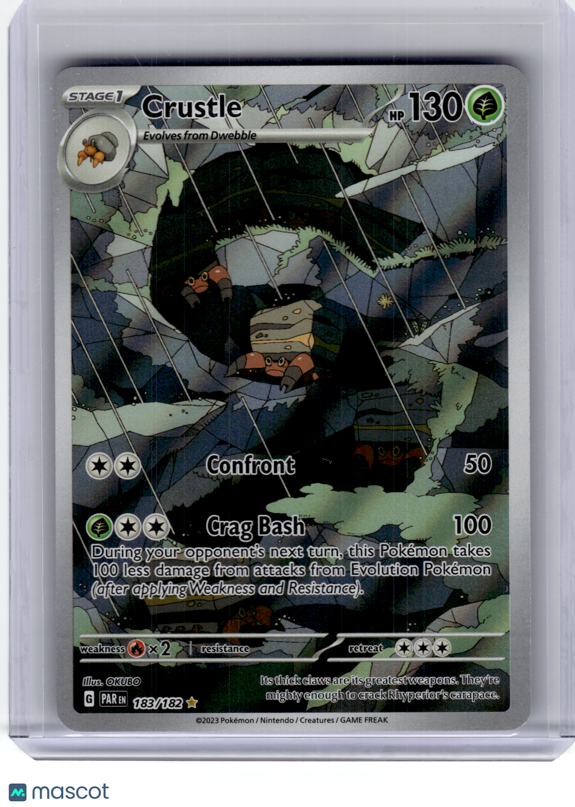 2023 Pokemon—Crustle #183 Paradox Rift—Illustration Rare Holo
