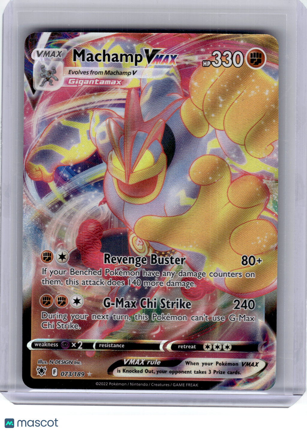 2022 Pokemon—Machamp VMAX #73 Astral Radiance—Rare Holo