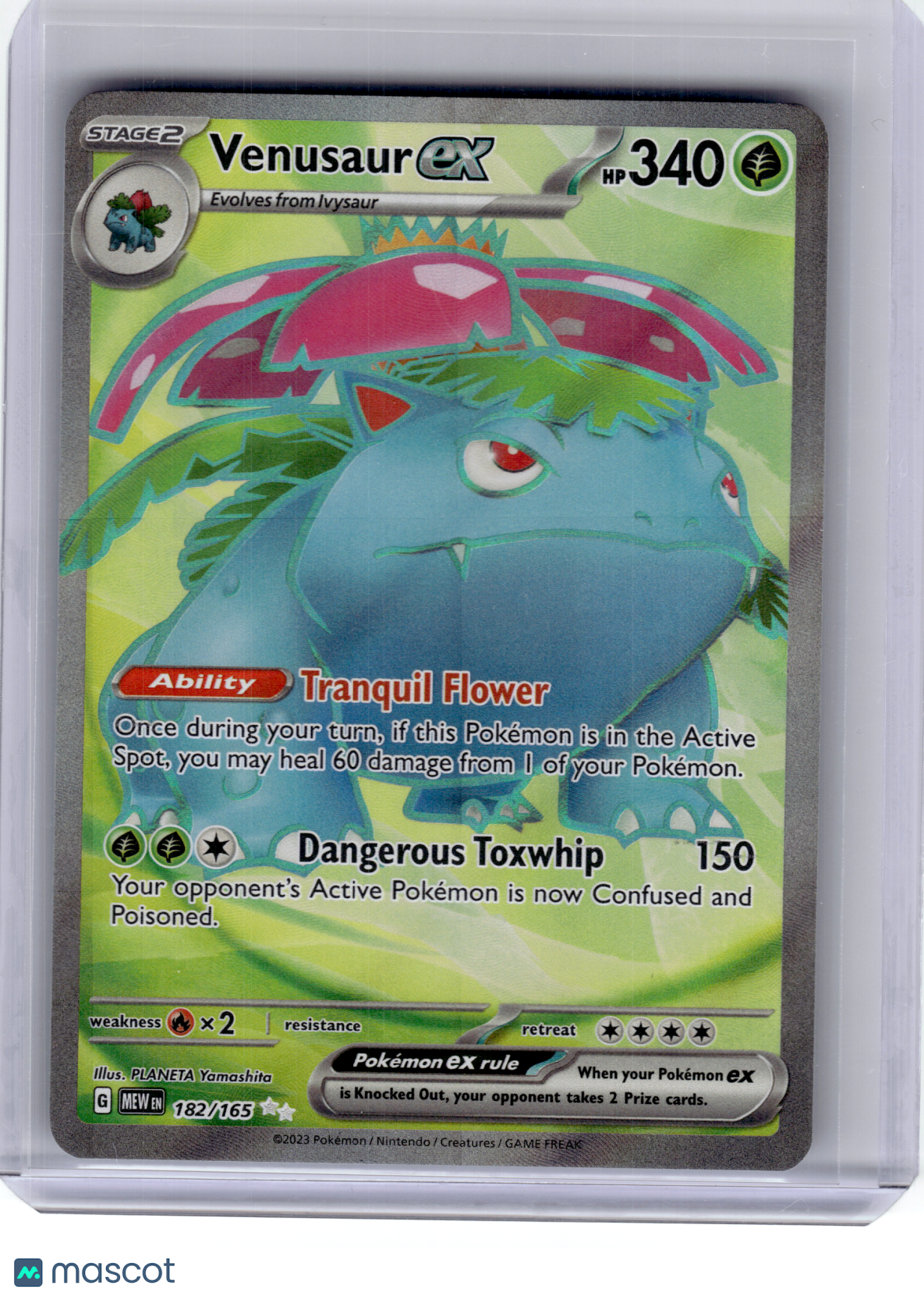 2023 Pokemon—Venusaur EX #182 Scarlet & Violet 151—Ultra Rare Holo