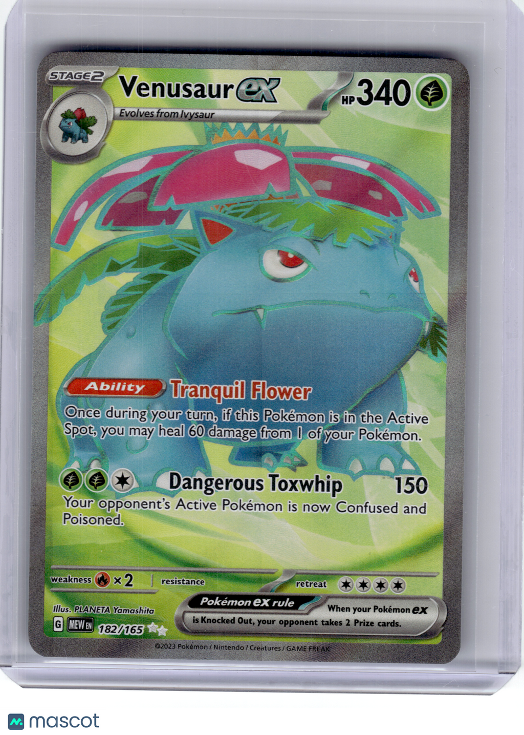 2023 Pokemon—Venusaur EX #182 Scarlet & Violet 151—Ultra Rare Holo