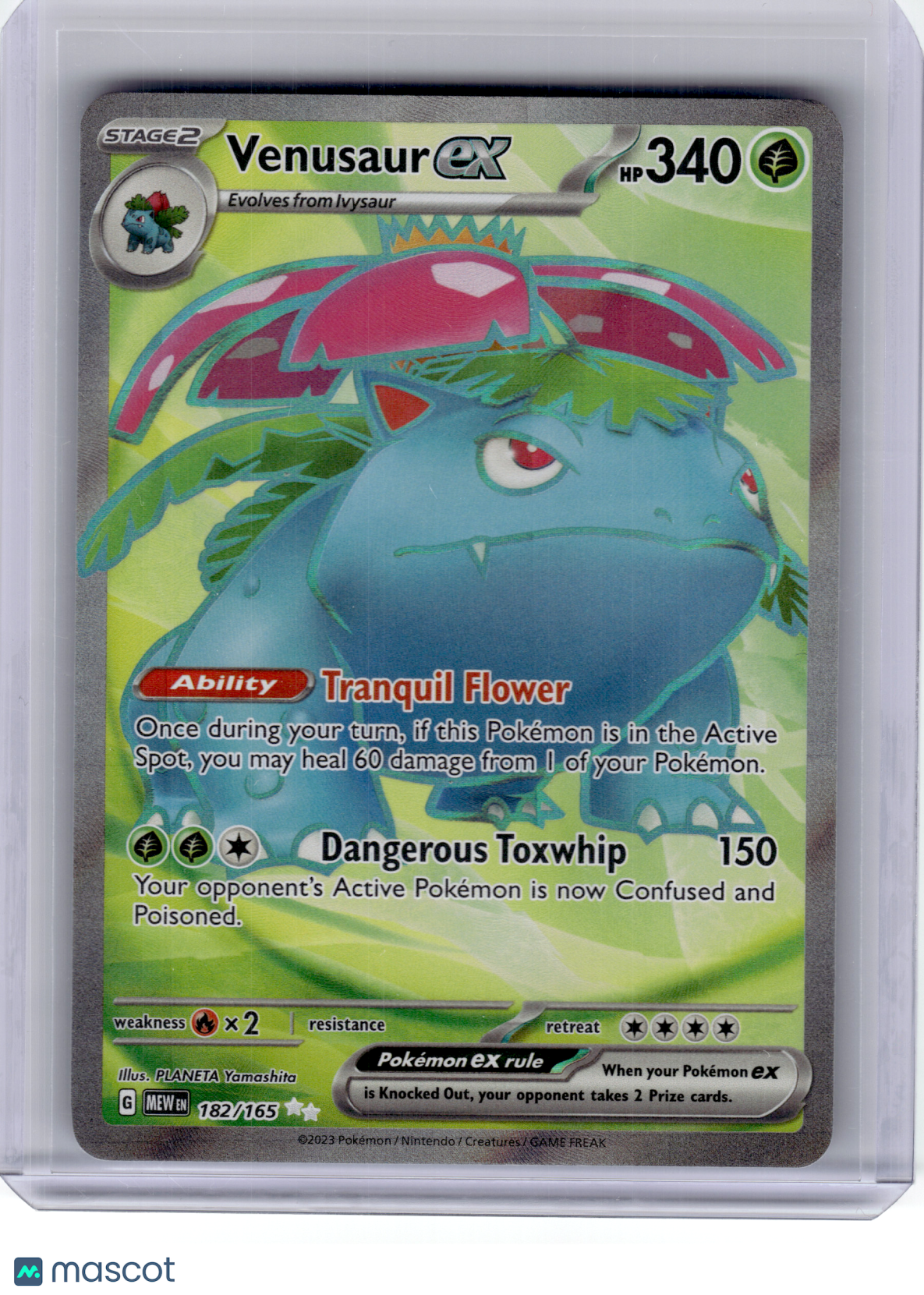 2023 Pokemon—Venusaur EX #182 Scarlet & Violet 151—Ultra Rare Holo