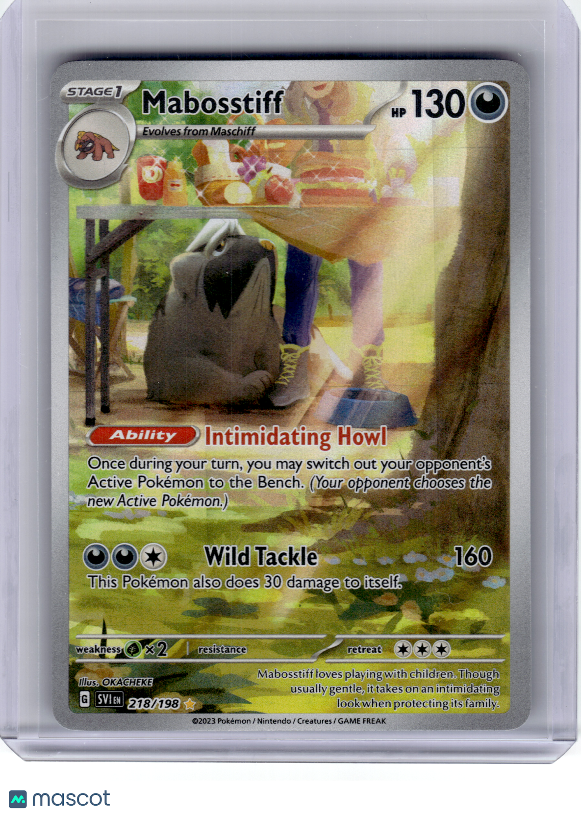 2023 Pokemon—Mabosstiff #218 Scarlet & Violet—Illustration Rare Holo