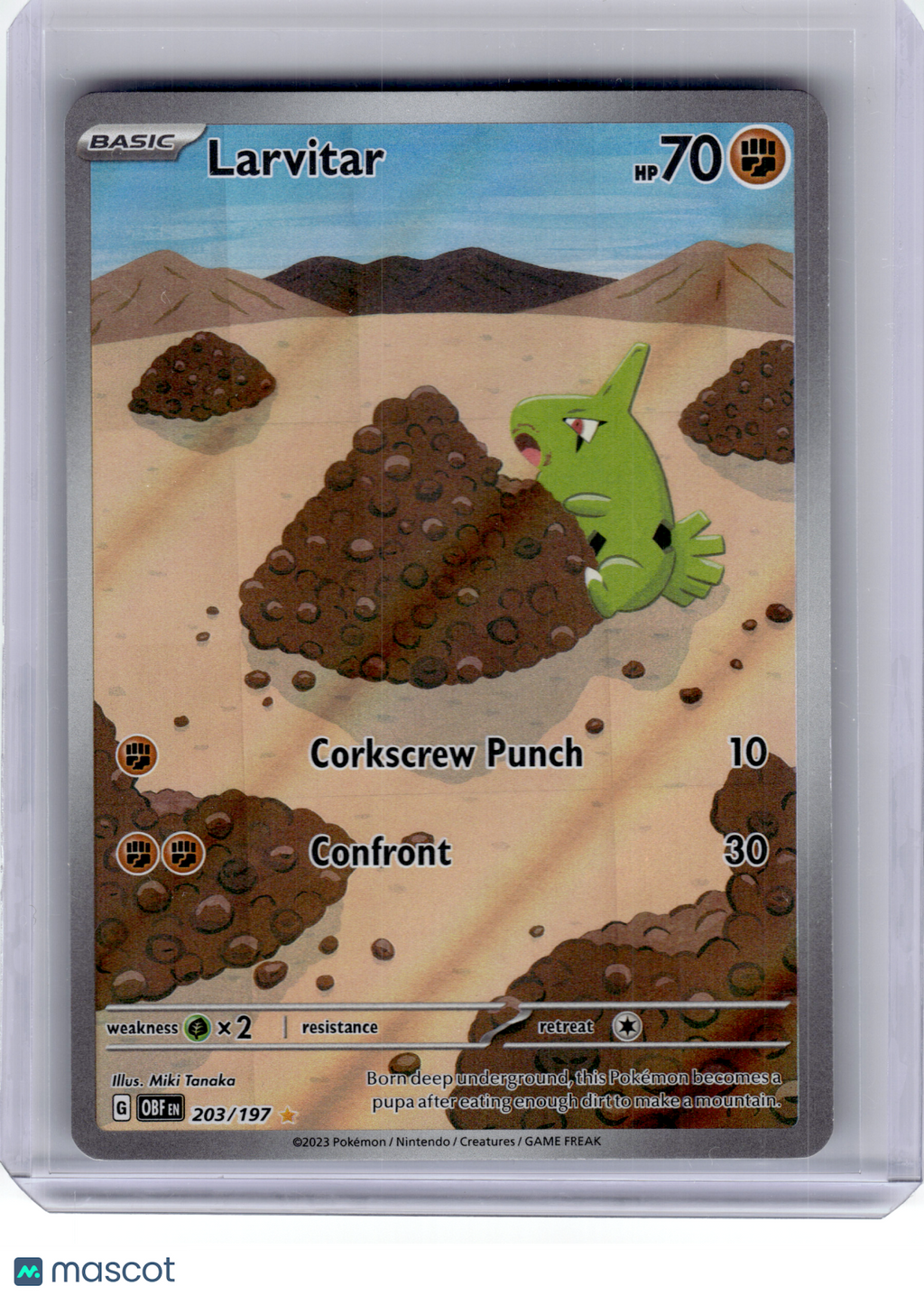 2023 Pokemon—Larvitar #203 Obsidian Flames—Illustration Rare Holo
