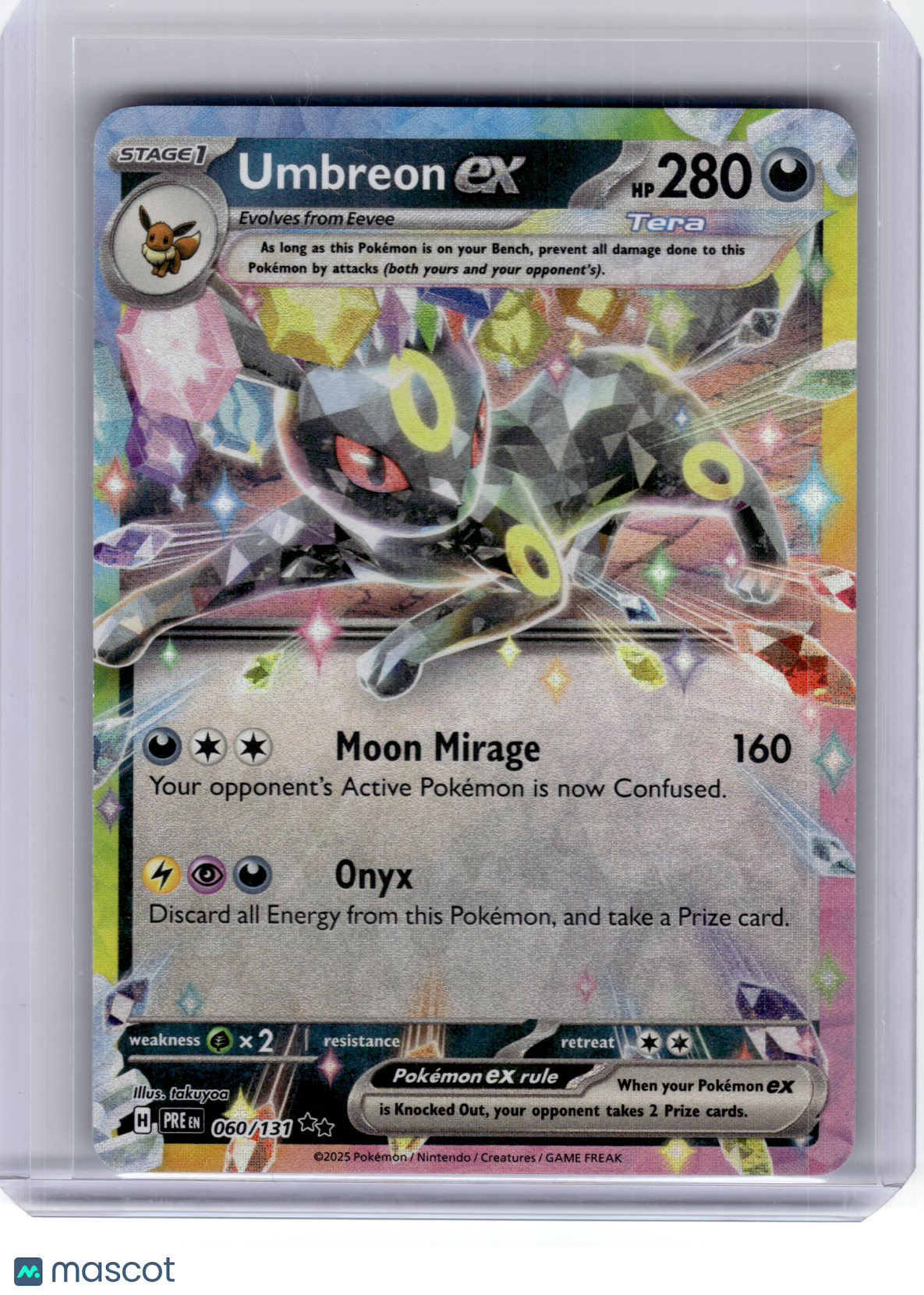 2025 Pokemon—Umbreon EX #60 Prismatic Evolutions—Double Rare Holo