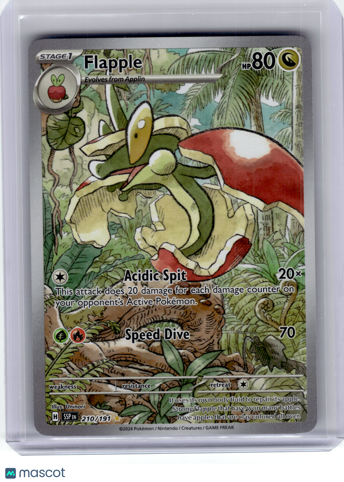 2024 Pokemon—Flapple #210 Surging Sparks—Illustration Rare Holo