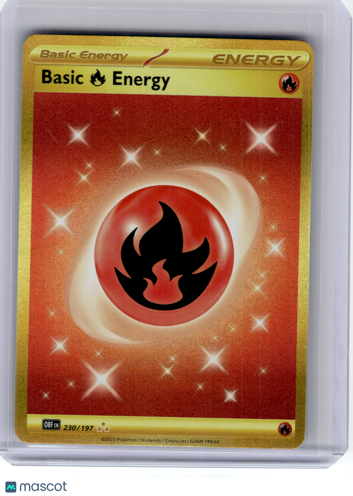 2023 Pokemon—Basic Fire Energy #230 Obsidian Flames—Hyper Rare Holo