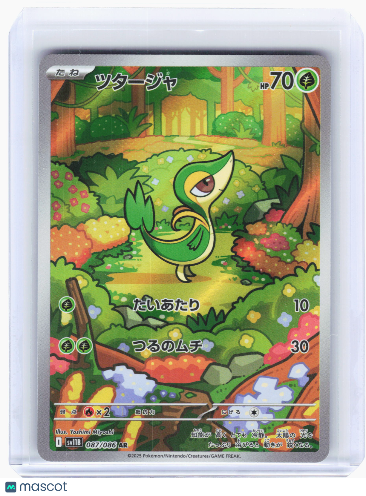 2025 Pokemon—Snivy #087 Black Bolt—Art Rare Holo Japanese