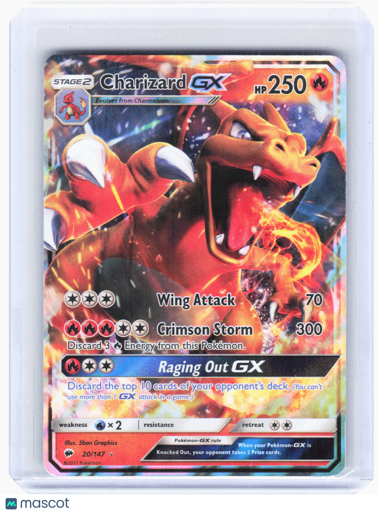 2017 Pokemon—Charizard GX #20 Burning Shadows—Ultra Rare Holo [Lightly Played]