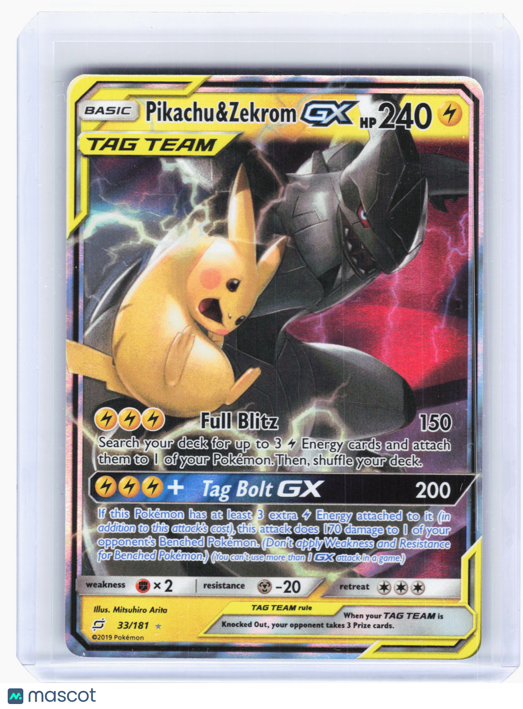 2019 Pokemon—Pikachu & Zekrom GX #33 Team Up—Ultra Rare Holo [Lightly Played]