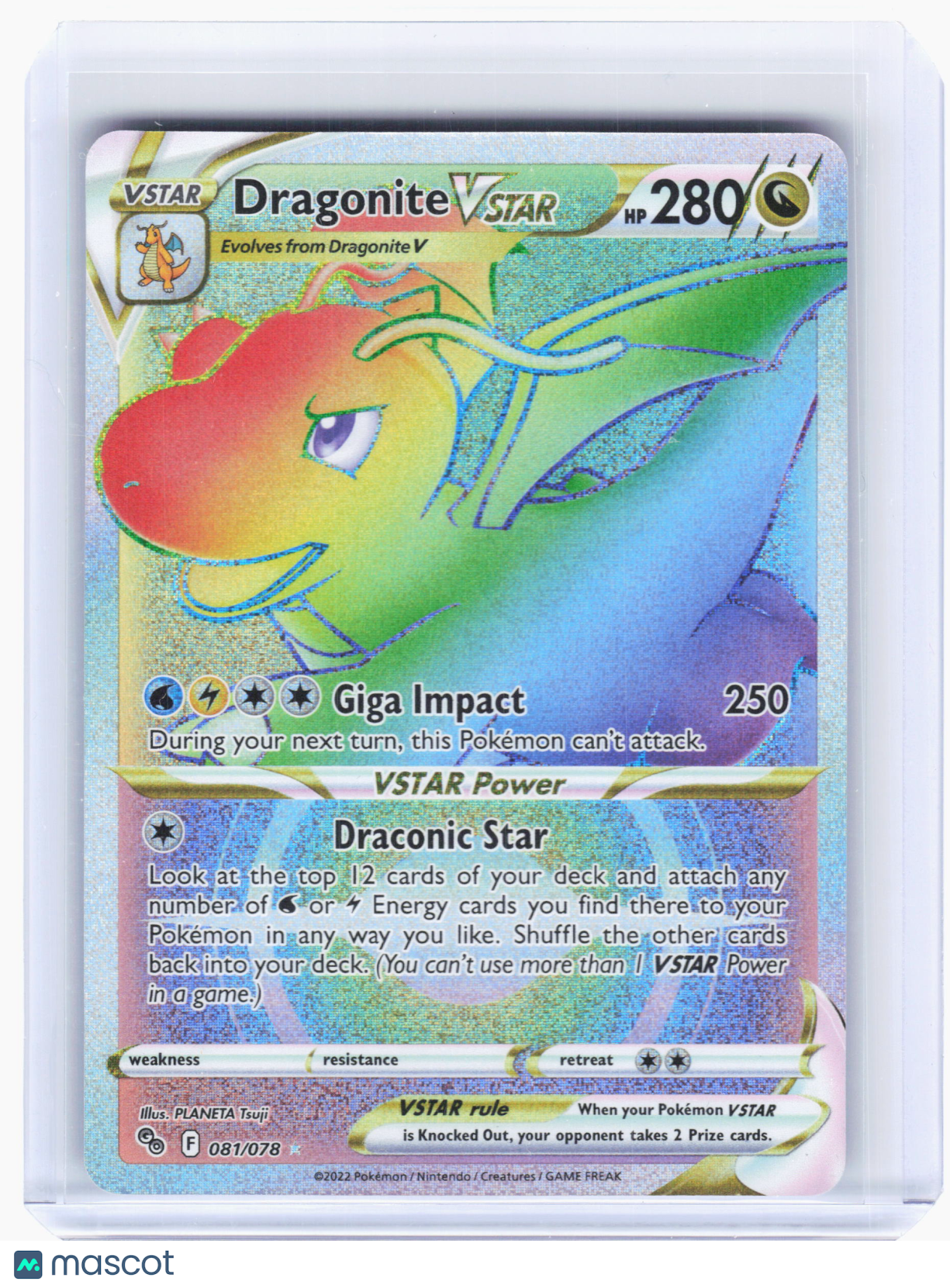 2022 —Dragonite VSTAR #81 Pokemon GO—Secret Rare Holo [Lightly Played]
