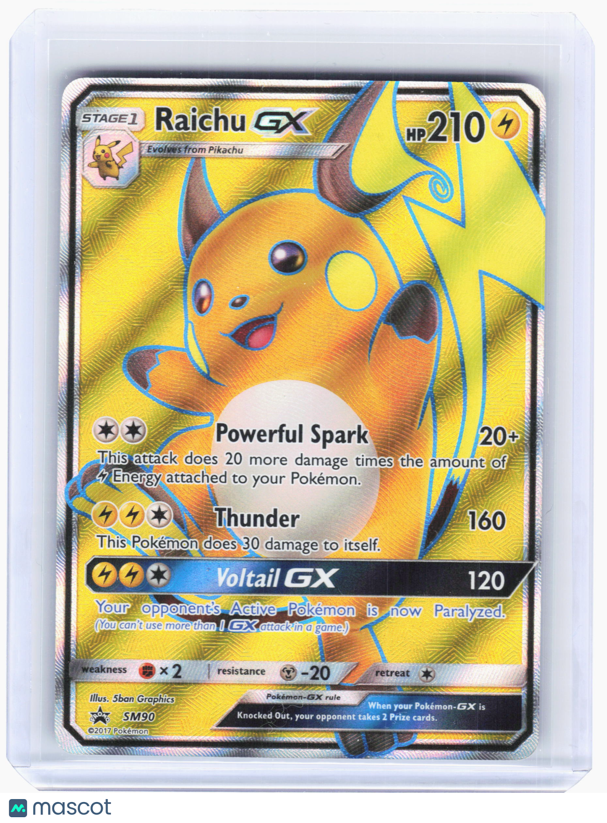 2017 Pokemon—Raichu GX #SM90 SM Promos—Black Star Promo Holo [Moderately Played]