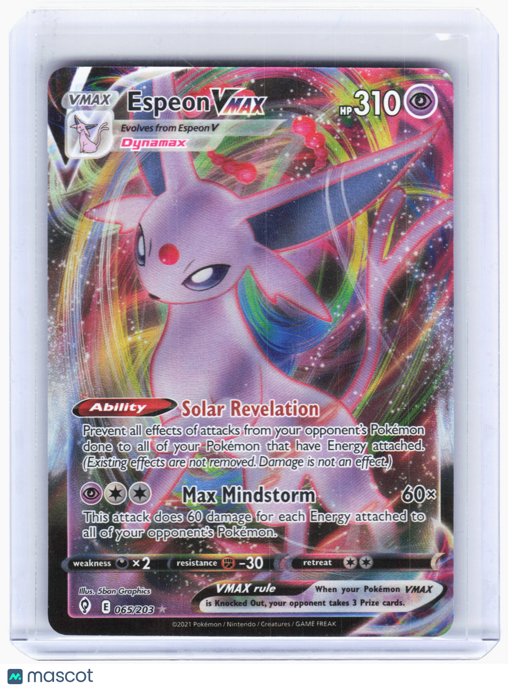 2021 Pokemon—Espeon VMAX #65 Evolving Skies—Ultra Rare Holo