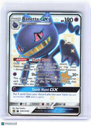 2019 Pokemon—Banette GX #SV61 Hidden Fates: Shiny Vault—Shiny Holo Rare Holo