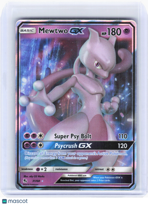 2019 Pokemon—Mewtwo GX #31 Hidden Fates—Ultra Rare Holo