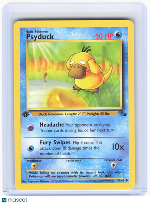 1999 Pokemon—Psyduck #53/62 Fossil—Common Non-Foil (Lightly Played) 1st Edition