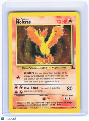 1999 Pokemon—Moltres #12/62 Fossil—Holo Rare Holo (Lightly Played)