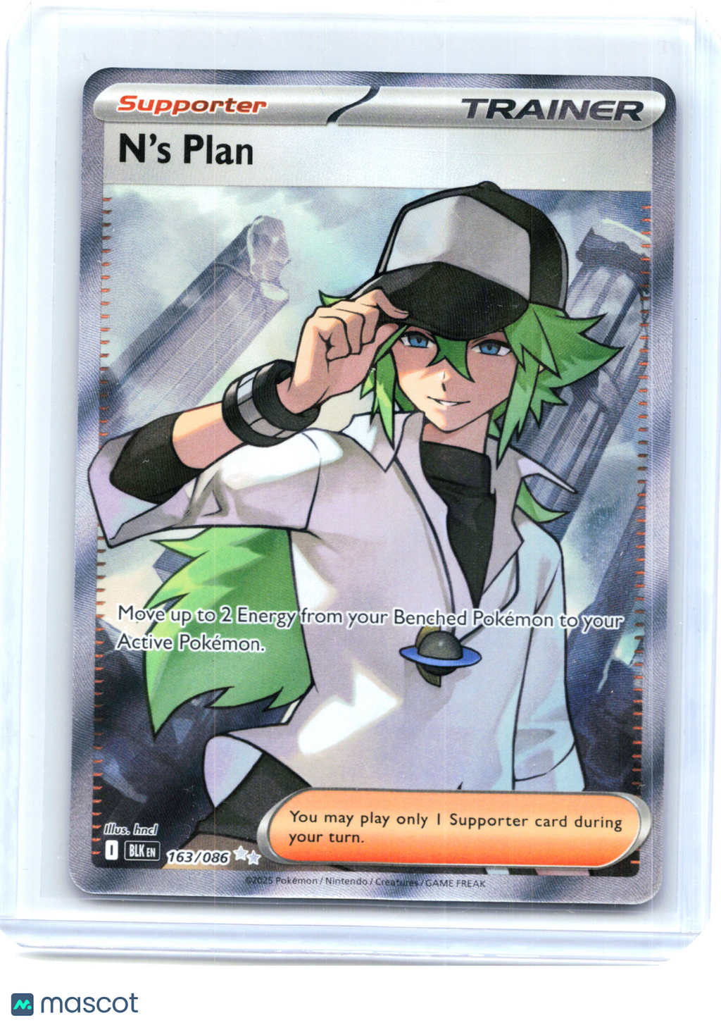 2025 Pokemon—N'S Plan #163/86 Black Bolt—Ultra Rare Holo