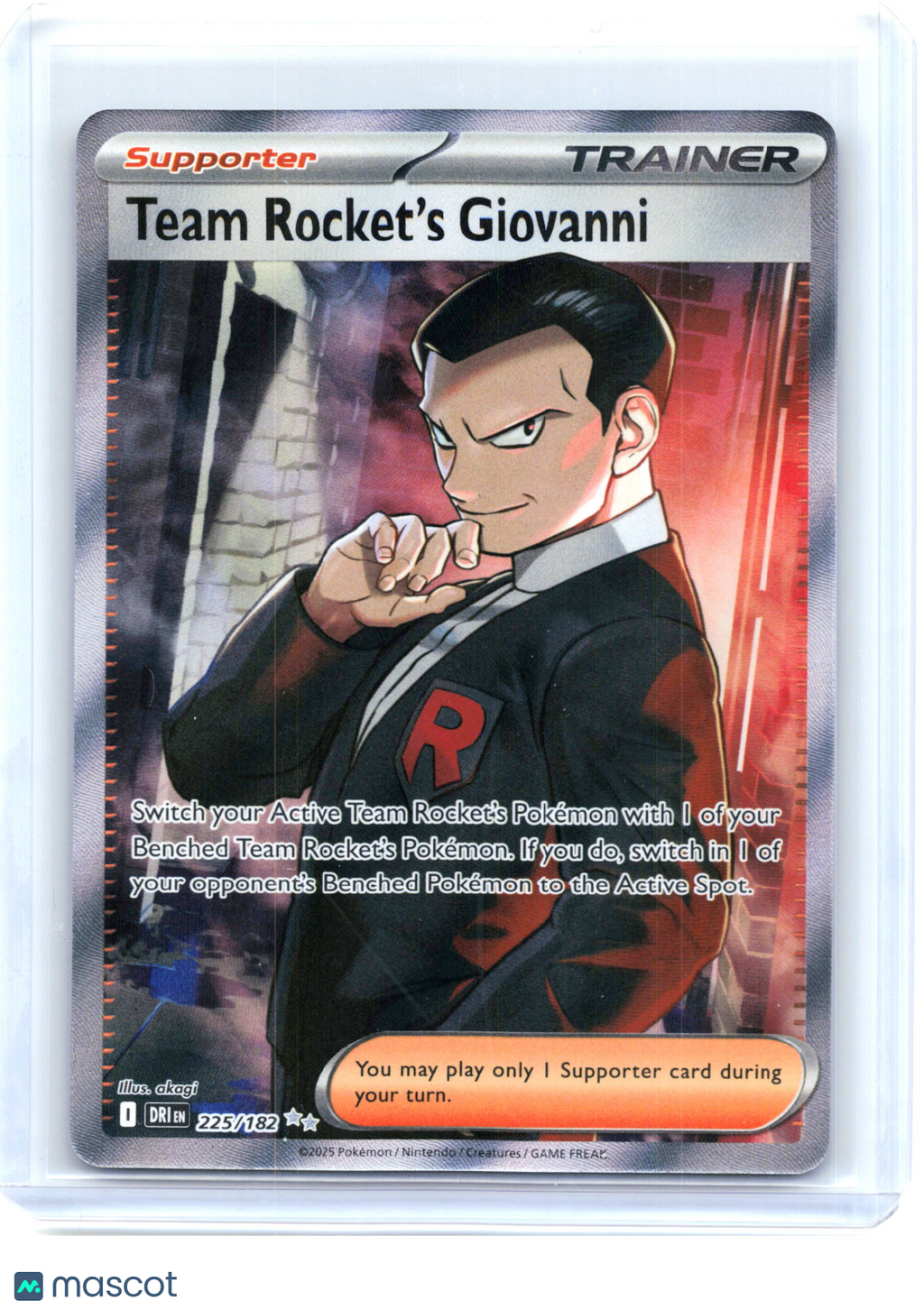 2025 Pokemon—Team Rocket's Giovanni #225/182 Destined Rivals—Ultra Rare Holo