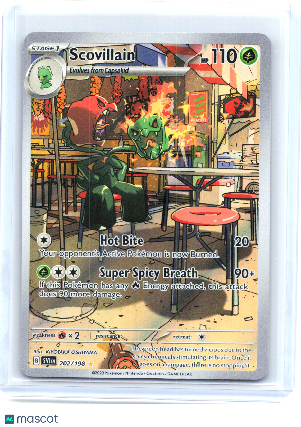 2023 Pokemon—Scovillain 202/198 Scarlet & Violet Base Set—Illustration Rare Holo