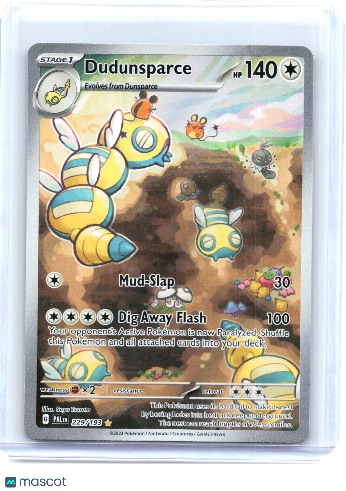 2023 Pokemon—Dudunsparce #229/193 Paldea Evolved—Illustration Rare Holo [MP]