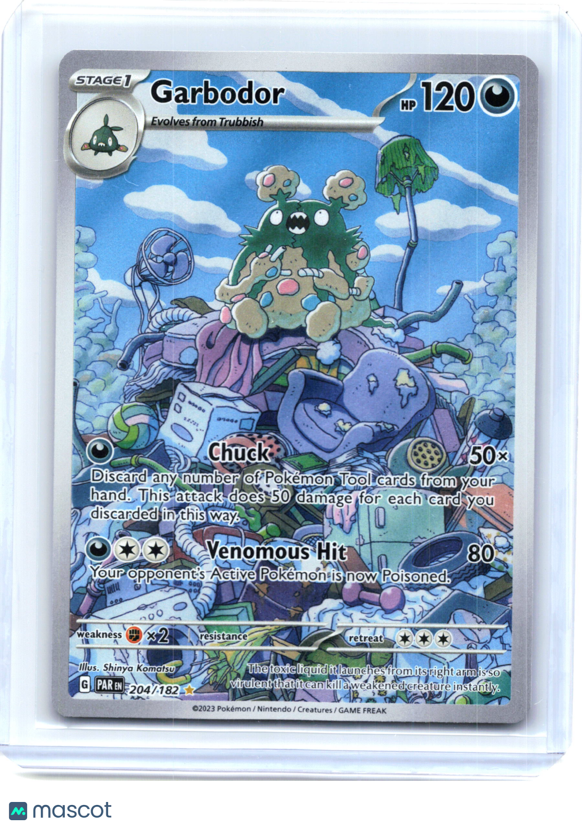 2023 Pokemon—Garbodor #204/182 Paradox Rift—Illustration Rare Holo [LP]
