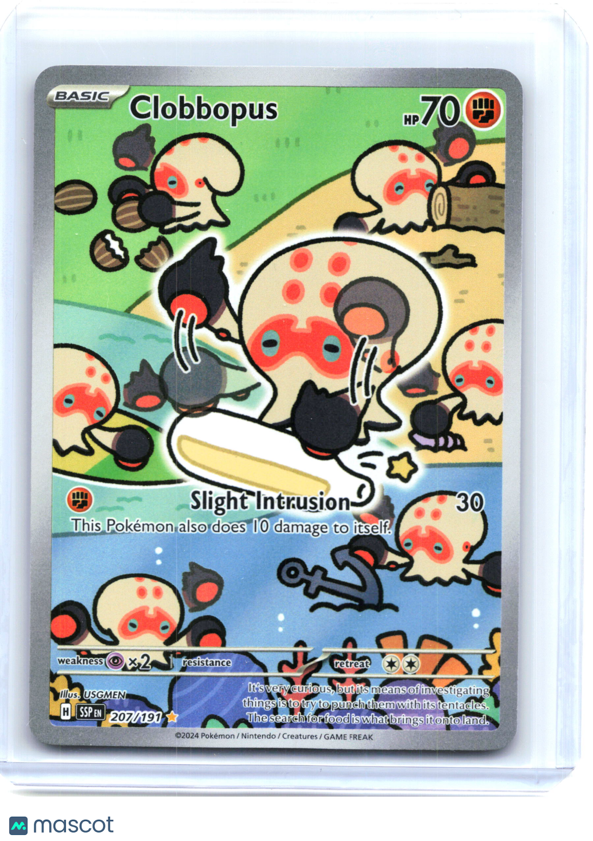 2024 Pokemon—Clobbopus #207/191 Surging Sparks—Illustration Rare Holo [LP]