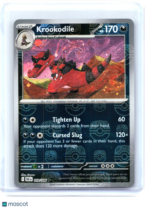 2025 Pokemon—Krookodile #059/086 Black Bolt—Uncommon Holo (Master Ball Pattern)