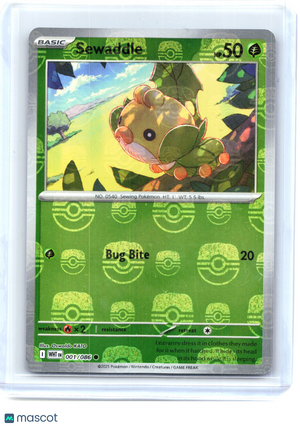2025 Pokemon—Sewaddle #001/086 White Flare—Common Holo (Master Ball Pattern)
