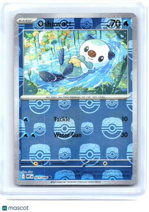 2025 Pokemon—Oshawott #21/86 White Flare—Common Holo (Master Ball Pattern)