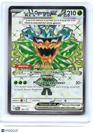 2024 Pokemon—Teal Mask Ogerpon ex #190/167 Twilight Masquerade—Ultra Rare Holo