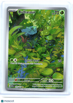 2023 Pokemon—Bulbasaur #166/165 Scarlet & Violet 151—Illustration Rare Holo [LP]