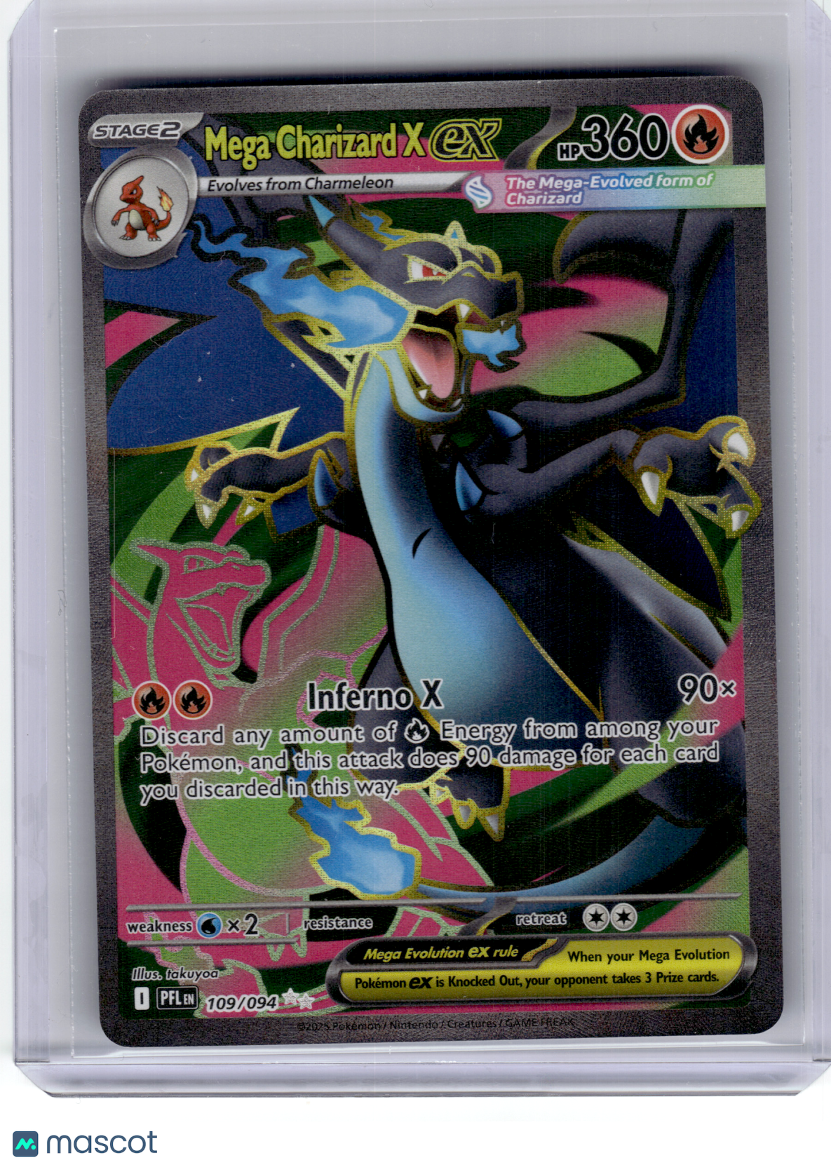 2025 Pokemon—Mega Charizard X EX #109 Phantasmal Flames—Ultra Rare Holo
