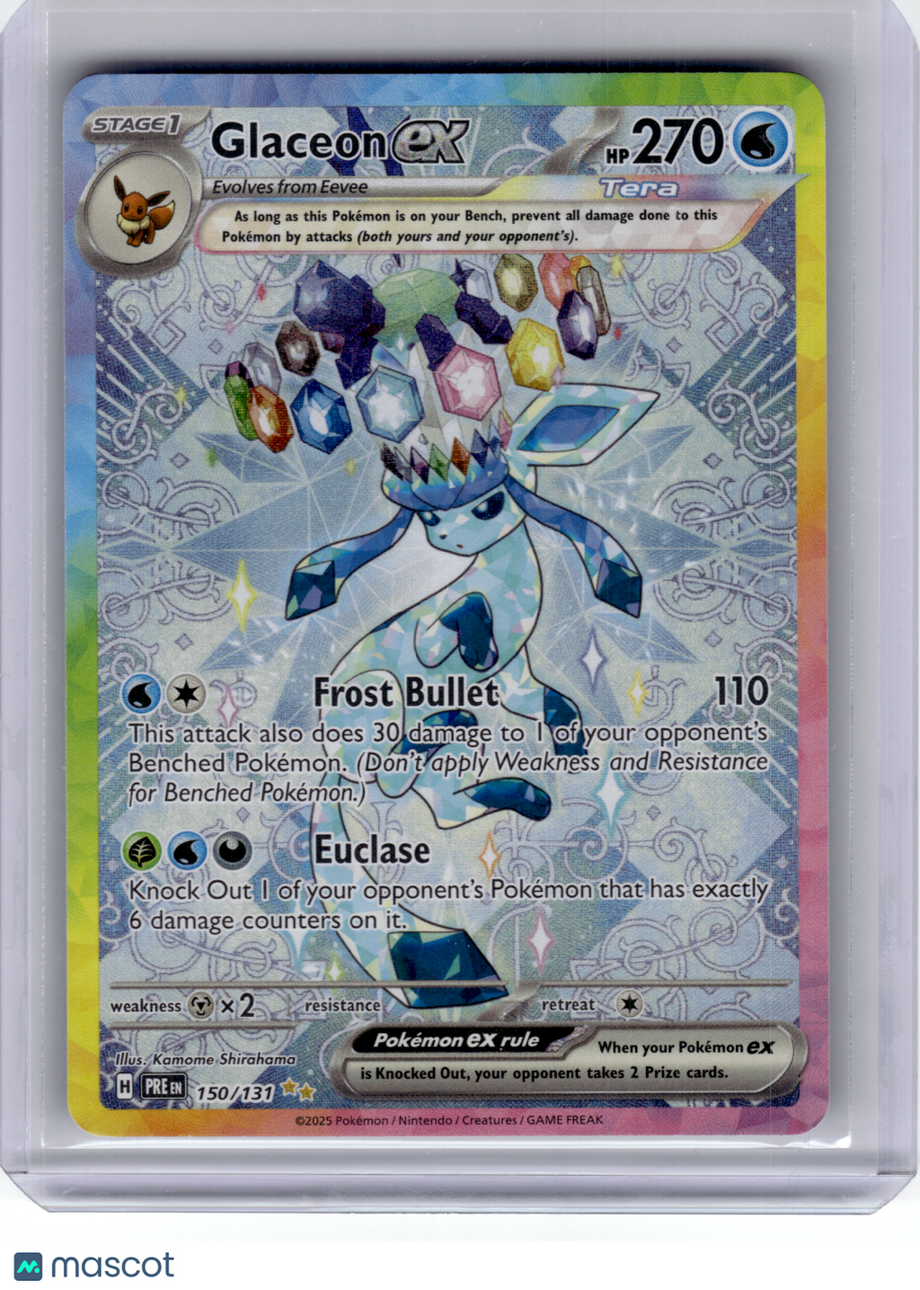 2025 Pokemon—Glaceon EX #150 Prismatic Evolutions—Special Illustration Rare Holo