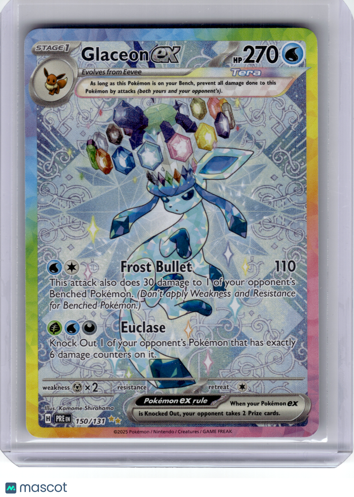 2025 Pokemon—Glaceon EX #150 Prismatic Evolutions—Special Illustration Rare Holo