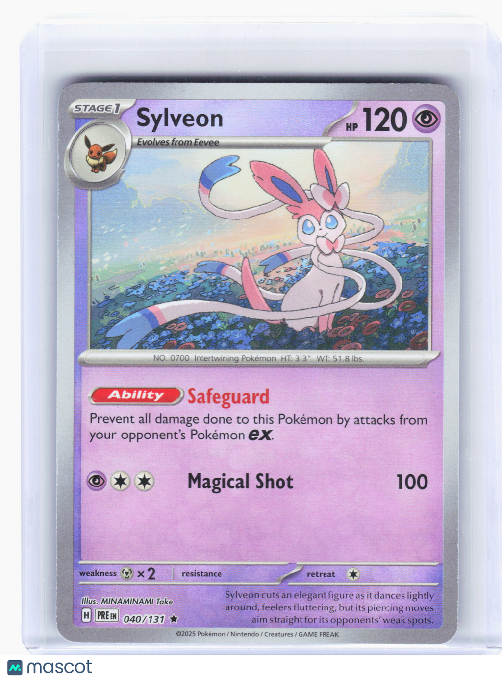 2025 Pokemon—Sylveon #40 Prismatic Evolutions—Rare Holo (Master Ball) [LP]