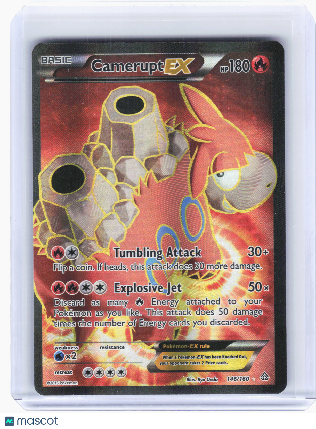 2015 Pokemon—Camerupt EX #146 Primal Clash—Ultra Rare Holo [Lightly Played]