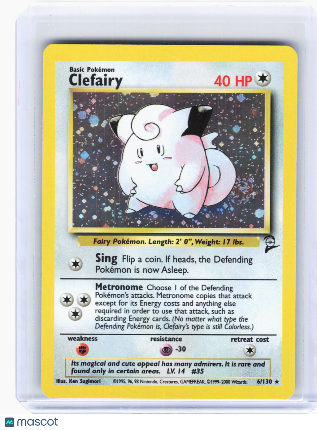 2000 Pokemon—Clefairy #6 Base Set 2—Holo Rare Holo [Moderately Played]