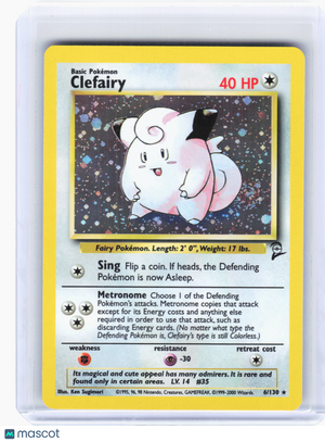 2000 Pokemon—Clefairy #6 Base Set 2—Holo Rare Holo [Moderately Played]