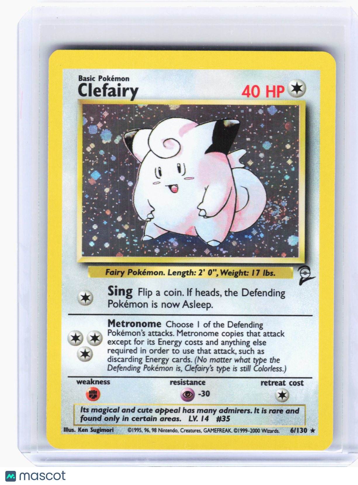 2000 Pokemon—Clefairy #6 Base Set 2—Holo Rare Holo [Moderately Played]