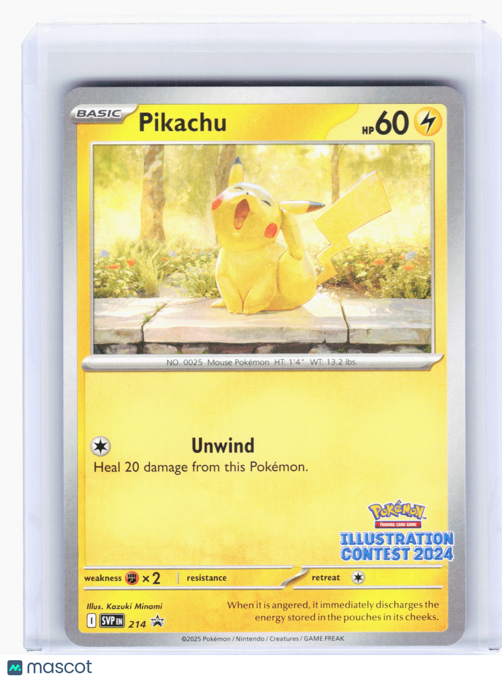 2025 Pokemon—Pikachu #214 SV—Black Star Promo Holo (Illustration Contest 2024)