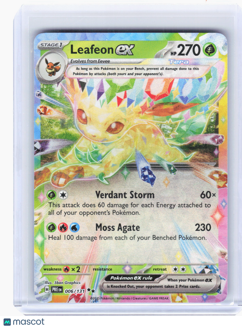 2025 Pokemon—Leafeon ex #6 Prismatic Evolutions—Double Rare Holo